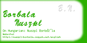 borbala nuszpl business card